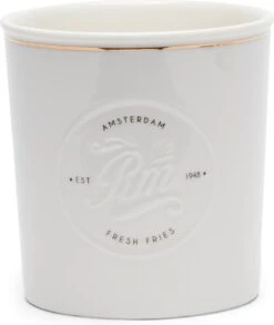 Riviera Maison Frietbakje, Serveerschaal Patat - RM Fresh Fries Serving Bowl - Wit - Porselein - 1 Stuk