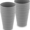 In Round Herbruikbare Plastic Drink Bekers – 10 Stuks – Grijs
