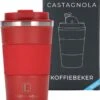 Castagnola Design RVS Koffiebeker To Go - Rood - 380ml - Thermosbeker - Theebeker