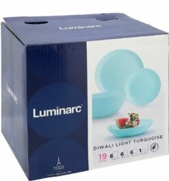 Luminarc Diwali Serviesset - 19-delig - 6 Persoons - Turquoise -Serviesselectie Winkel 1124x1200