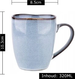 Koffiekopjes - Cappuccino Kop - Theemok - Koffiebeker - Blauw - 320ml - Set Van 6 -Serviesselectie Winkel 1131x1200 2