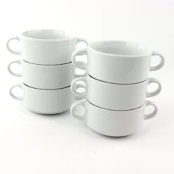 Orange85 Soepkommen - Met Oor - Set Van 6 - Wit - Rond - Met Houder -Serviesselectie Winkel 1198x1200 8