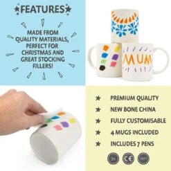 TWIDDLERS Doe-Het-Zelf Mokken Beschilderen Pakket Met 4 Mokken & 7 Keramiekstiften - Decoreer Je Eigen Mok Knutselproject Voor Kinderen - Mooi Als Cadeau Voor Moederdag/Vaderdag 10 TWIDDLERS Doe-Het-Zelf Mokken Beschilderen Pakket Met 4 Mokken & 7 Keramiekstiften - Decoreer Je Eigen Mok Knutselproject Voor Kinderen - Mooi Als Cadeau Voor Moederdag/Vaderdag -Serviesselectie Winkel 1199x1200 1