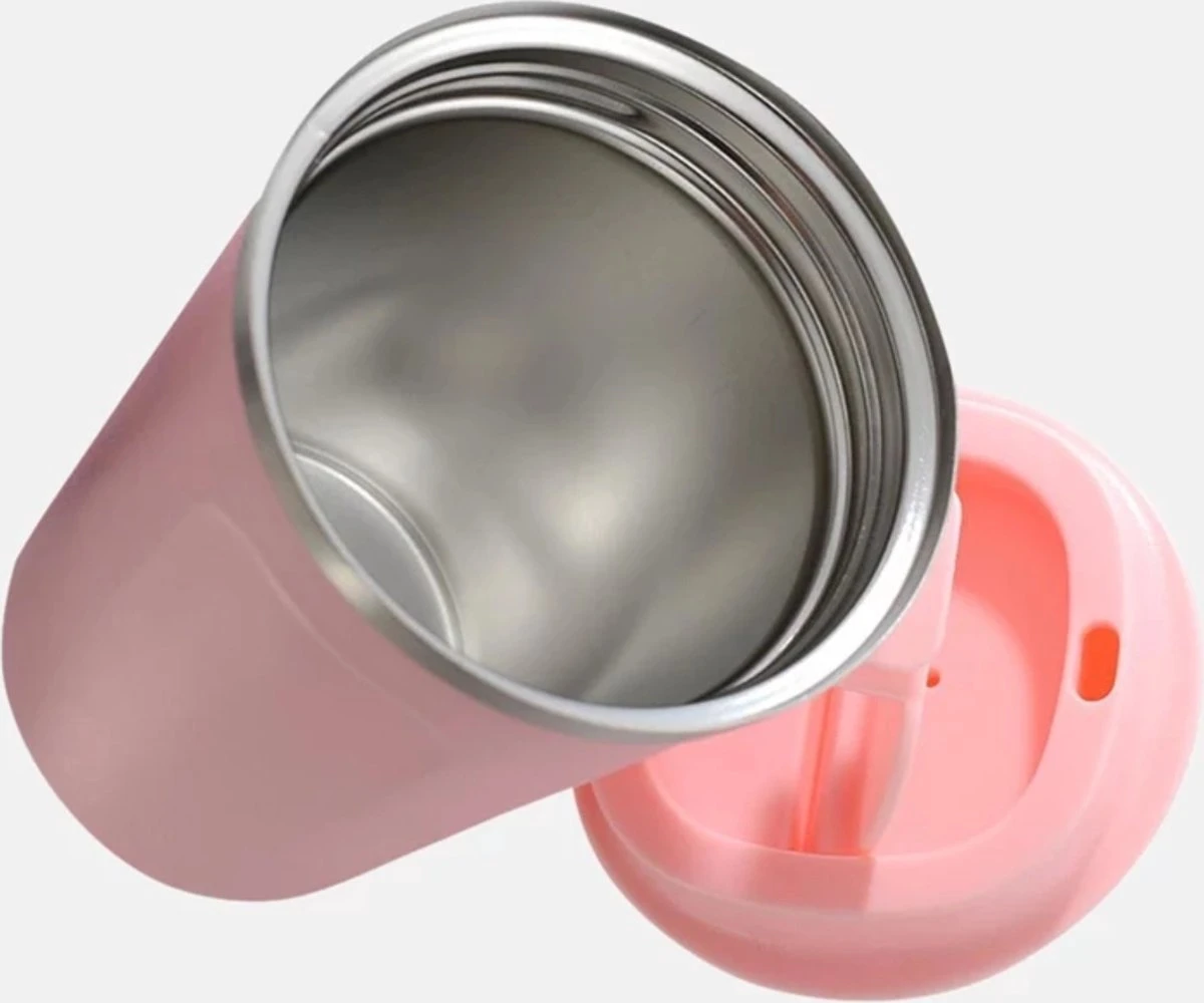 Thermosbeker - Koffiebeker To Go - Travel Mug - Dubbelwandig, RVS & Lekvrij - Thermosbeker Koffie - 380 ML – Roze 2 Thermosbeker - Koffiebeker To Go - Travel Mug - Dubbelwandig, RVS & Lekvrij - Thermosbeker Koffie - 380 ML – Roze - Afbeelding 2
