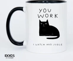 I Work Hard Kat Mok - Katten - Juf Cadeau - Meester Cadeau - Verjaardagscadeau - Cadeau - Verjaardag Cadeau Man - Cadeau Voor Man - Cadeau Voor Vrouw - Mokken - Theeglazen - Koffiekopjes -Serviesselectie Winkel 1200x1004 1