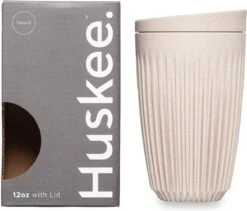 HuskeeCup & Deksel - Koffiebeker - Large - 12oz/36cl - Natural -Serviesselectie Winkel 1200x1024
