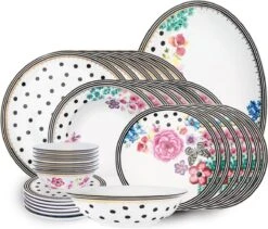 Serviesselectie Winkel 11 Melli Mello Nora Dots - Serviesset - Complete Serviesset 6 Personen - Bloemen - Stippen