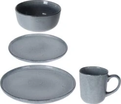 4goodz Deluxe Aardewerk Servies 4 Personen / 16 Delig - Grijs -Serviesselectie Winkel 1200x1027