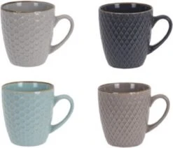 Excellent Houseware Set Van 4x Stuks Luxe Gekleurde Stoneware Bekers/koffiekopjes 200 Ml - Kopjes/koffiebekers 5 Excellent Houseware Set Van 4x Stuks Luxe Gekleurde Stoneware Bekers/koffiekopjes 200 Ml - Kopjes/koffiebekers -Serviesselectie Winkel 1200x1030 2