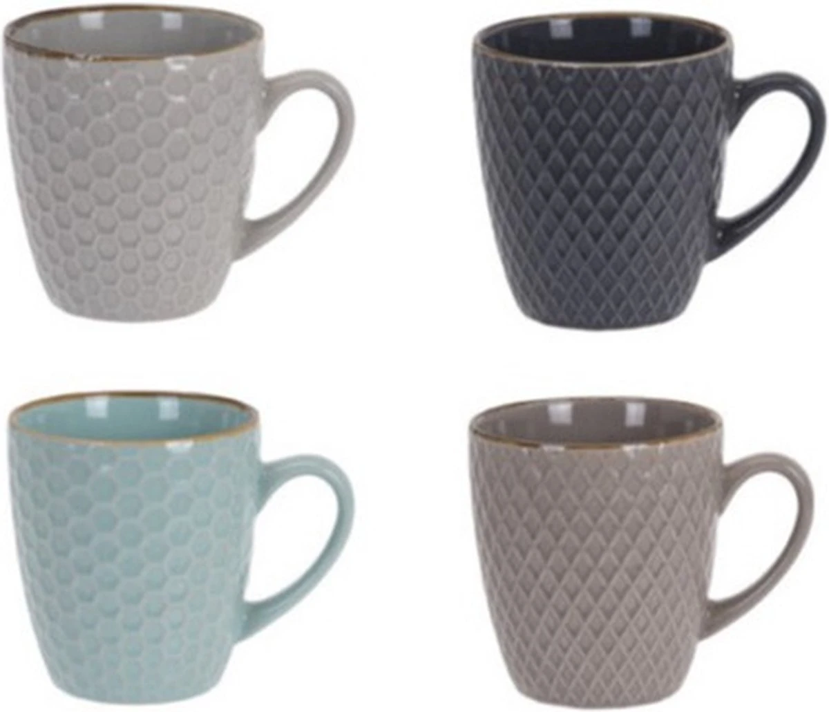 Excellent Houseware Set Van 4x Stuks Luxe Gekleurde Stoneware Bekers/koffiekopjes 200 Ml - Kopjes/koffiebekers 3 Excellent Houseware Set Van 4x Stuks Luxe Gekleurde Stoneware Bekers/koffiekopjes 200 Ml - Kopjes/koffiebekers - Afbeelding 3