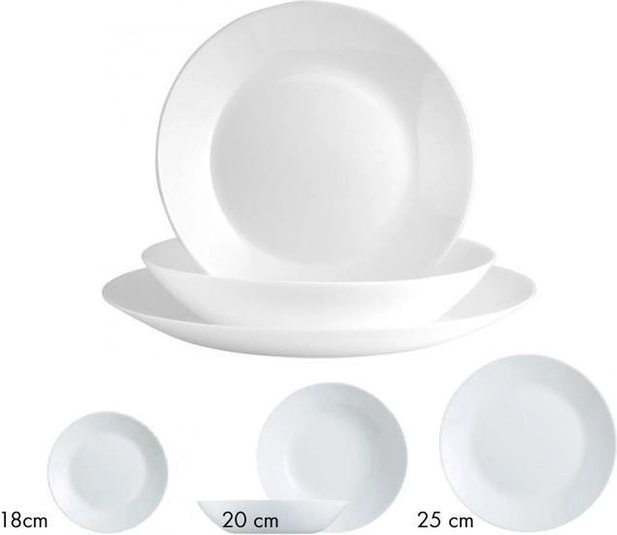 Arcopal Zelie Opaalglas - Wit - 18-Delig 2 Arcopal Zelie Opaalglas - Wit - 18-Delig - Afbeelding 2