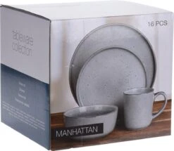 Excellent Serviesset - Servies - 16 Stuks - Aardewerk - Grijs 18 Excellent Serviesset - Servies - 16 Stuks - Aardewerk - Grijs -Serviesselectie Winkel 1200x1044