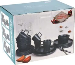 Homecookingchef Serviesset - Mat Zwart - 16-delig - Sterk Aardewerk 12 Homecookingchef Serviesset - Mat Zwart - 16-delig - Sterk Aardewerk -Serviesselectie Winkel 1200x1055