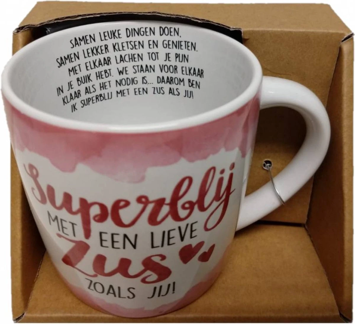 Enjoy Mok - Superblij Met Een Lieve Zus Zoals Jij - Met Binnentekst 2 Enjoy Mok - Superblij Met Een Lieve Zus Zoals Jij - Met Binnentekst - Afbeelding 2