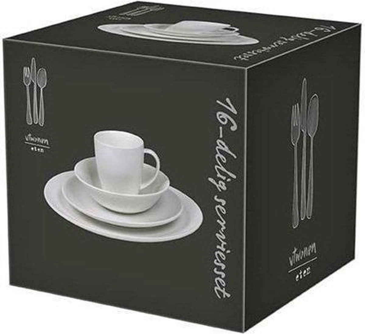 Vtwonen Serviesset - Wit - Porselein - 16-Delig 11 Vtwonen Serviesset - Wit - Porselein - 16-Delig - Afbeelding 11