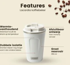 LaCardia Koffiebeker To Go Premium Wit – Thermosbeker – Theebeker – 380ML – Herbruikbaar 15 LaCardia Koffiebeker To Go Premium Wit – Thermosbeker – Theebeker – 380ML – Herbruikbaar -Serviesselectie Winkel 1200x1114 5
