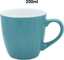 Orange85 Koffiekopjes Gekleurd - Set Van 6 - Koffiemokken - Streep - 200 Ml - Reliëf - Aardewerk - Met Oor - Theemokken -Serviesselectie Winkel 1200x1136 2