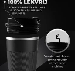 Volcan RVS Koffiebeker To Go Met Sleeve - Thermosbeker - Theebeker - Coffee - Zwart 12 Volcan RVS Koffiebeker To Go Met Sleeve - Thermosbeker - Theebeker - Coffee - Zwart -Serviesselectie Winkel 1200x1142 3