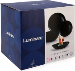 Luminarc Diwali Serviesset - 19-delig - 6 Persoons - Zwart -Serviesselectie Winkel 1200x1143 1