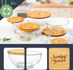 Klarstein Glazen Serveerschaal Met Bamboe Deksel - Afwasmachinebestendig - Veelzijdig Inzetbaar -Serviesselectie Winkel 1200x1144 3