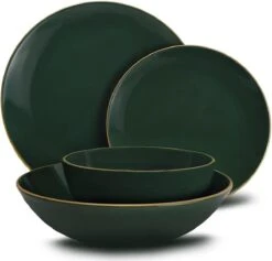 Keremika Serviesset 24 Delig 6 Persoons - Bordenset - Dinerborden - Aardewerk - Groen Met Goude Randen 5 Keremika Serviesset 24 Delig 6 Persoons - Bordenset - Dinerborden - Aardewerk - Groen Met Goude Randen -Serviesselectie Winkel 1200x1149 1