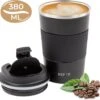 SIP !T® Premium RVS Koffiebeker To Go Thermosbeker – 380 ML – Herbruikbare Koffie & Theebeker – Lekvrij – Zwart - Valentijn