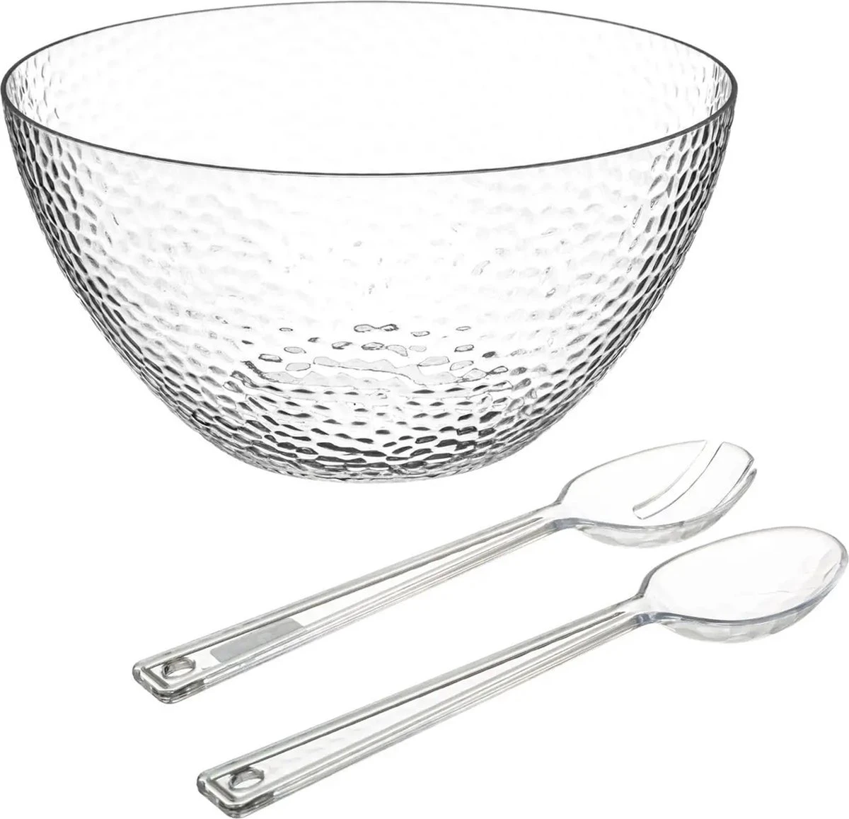 Secret De Gourmet Slakom/serveerschaal En Couvert - Kunststof - D25 Cm 1 Secret De Gourmet Slakom/serveerschaal En Couvert - Kunststof - D25 Cm