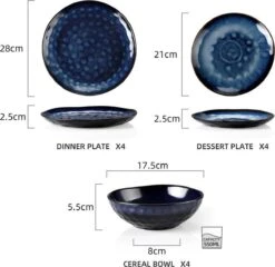 Serviesset 8 Personen - 24 Delig - Handgemaakt - Blauw -Serviesselectie Winkel 1200x1165 1