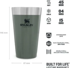 Stanley The Stacking Beer Pint 0,47l - Beker - Hammertone Green -Serviesselectie Winkel 1200x1165 6