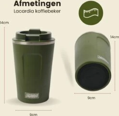 LaCardia Koffiebeker To Go Premium Groen – Thermosbeker – Theebeker – 380ML – Herbruikbaar -Serviesselectie Winkel 1200x1171 6