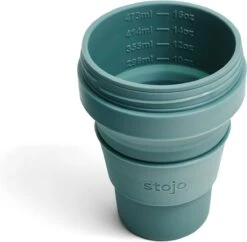 Stojo - Biggie Cup - 470 Ml - Herbruikbaar - Opvouwbaar - Groen -Serviesselectie Winkel 1200x1175 1