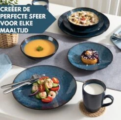 Serviesset – 16 Delig – 4 Persoons – Porselein - Luxe - Blauw -Serviesselectie Winkel 1200x1188 1