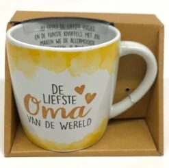 Enjoy Mok - De Liefste Oma Van De Wereld - Met Binnen Tekst - Koffie Mok - Beker - Moederdag - Liefde - Verjaardagscadeau -Serviesselectie Winkel 1200x1189 1
