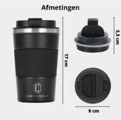 Castagnola Design RVS Koffiebeker To Go - Zwart - 380ml - Thermosbeker - Theebeker -Serviesselectie Winkel 1200x1191 4