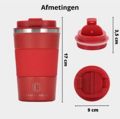 Castagnola Design RVS Koffiebeker To Go - Rood - 380ml - Thermosbeker - Theebeker -Serviesselectie Winkel 1200x1191 5