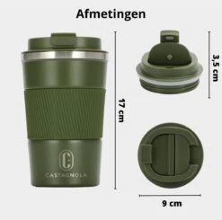 Castagnola Design RVS Koffiebeker To Go - Groen - 380ml - Thermosbeker - Theebeker -Serviesselectie Winkel 1200x1191 7