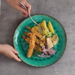 Merkloos Combiservies, 24-delig Coco Tafelservies Van Aardewerk, Raku Glazuur Effect Serviesset, Bevat Mueslikommen, Dessertborden En Dinerborden Voor 8 Personen In Vintage Look, Groen -Serviesselectie Winkel 1200x1200 112