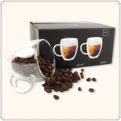 OTIX Dubbelwandige Koffieglazen - Koffiekopjes - 180 Ml - Set Van 4 - Transparant - Latte Macchiato Glazen -Serviesselectie Winkel 1200x1200 353