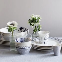 Royal Doulton Pacific - 6x Mok / Beker - Porselein - Wit / Blauw - 450 Ml - Set Van 6 Mokken -Serviesselectie Winkel 1200x1200 361