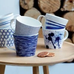 Royal Doulton Pacific - 6x Mok / Beker - Porselein - Wit / Blauw - 450 Ml - Set Van 6 Mokken -Serviesselectie Winkel 1200x1200 362
