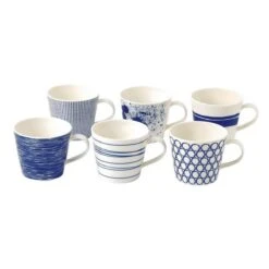 Royal Doulton Pacific - 6x Mok / Beker - Porselein - Wit / Blauw - 450 Ml - Set Van 6 Mokken -Serviesselectie Winkel 1200x1200 363