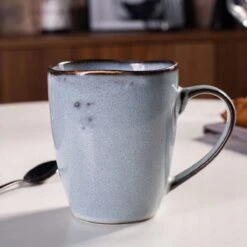 Koffiekopjes - Cappuccino Kop - Theemok - Koffiebeker - Blauw - 320ml - Set Van 6 -Serviesselectie Winkel 1200x1200 374