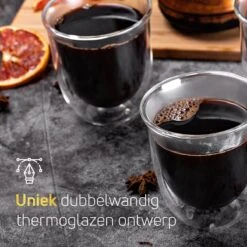 Dubbelwandige ESPRESSO Glazen Van Borosilicaat - Warme En Koude Dranken Kopjes - 70 ML - Set Van 4 -Serviesselectie Winkel 1200x1200 380