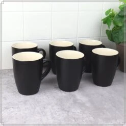 OTIX Koffiekopjes - Met Oor - Set Van 6 - Theekoppen - 340ml - Zwart - Keramiek -Serviesselectie Winkel 1200x1200 426