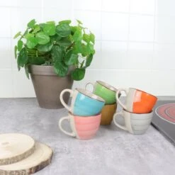 Orange85 Espresso Kopjes - Koffie - Set Van 6 - Meerdere Kleuren - 100 Ml - Aardewerk - Glazen - Met Oor - Koffiekopjes -Serviesselectie Winkel 1200x1200 432