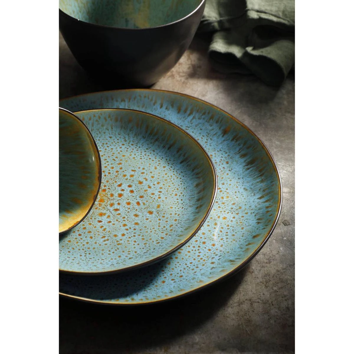 Palmer Serviesset Lotus Stoneware 6-persoons 24-delig Zwart Turquoise 5 Palmer Serviesset Lotus Stoneware 6-persoons 24-delig Zwart Turquoise - Afbeelding 5