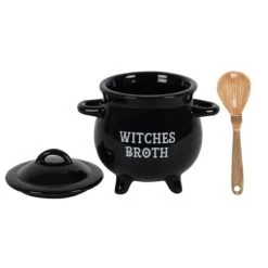 Something Different Soepkom Witches Broth Cauldron With Broom Spoon Zwart -Serviesselectie Winkel 1200x1200 479