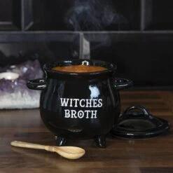 Something Different Soepkom Witches Broth Cauldron With Broom Spoon Zwart -Serviesselectie Winkel 1200x1200 480