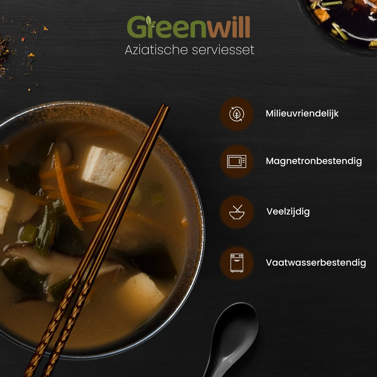 Greenwill Noodle Kom Set – Luxe Japans Servies Voor 2 Personen – Duurzame Keramieke Soepkommen – Inclusief Chopsticks Eetlepels En Houders 2 Greenwill Noodle Kom Set – Luxe Japans Servies Voor 2 Personen – Duurzame Keramieke Soepkommen – Inclusief Chopsticks Eetlepels En Houders - Afbeelding 2