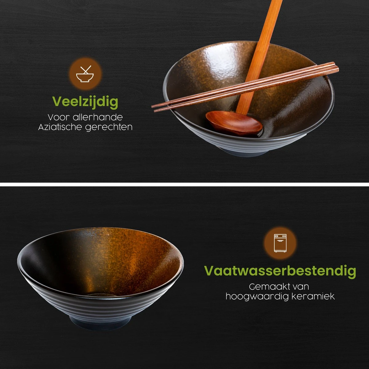 Greenwill Noodle Kom Set – Luxe Japans Servies Voor 2 Personen – Duurzame Keramieke Soepkommen – Inclusief Chopsticks Eetlepels En Houders 4 Greenwill Noodle Kom Set – Luxe Japans Servies Voor 2 Personen – Duurzame Keramieke Soepkommen – Inclusief Chopsticks Eetlepels En Houders - Afbeelding 4